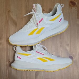 Reebok White and Yellow Athletic Shoes